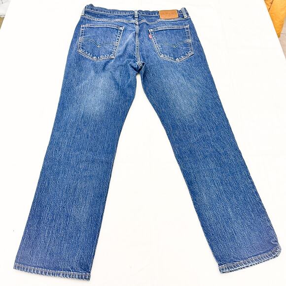 Levi's 541 Dark Wash Straight Leg Zip Fly Denim Jeans Size 34 x 30 - Picture 3 of 8